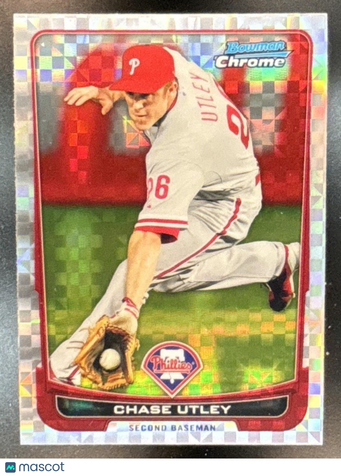 2012 Bowman Chrome Chase Utley X Fractors #197 Phillies