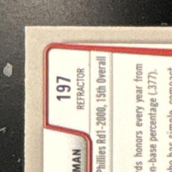 2012 Bowman Chrome Chase Utley X Fractors #197 Phillies