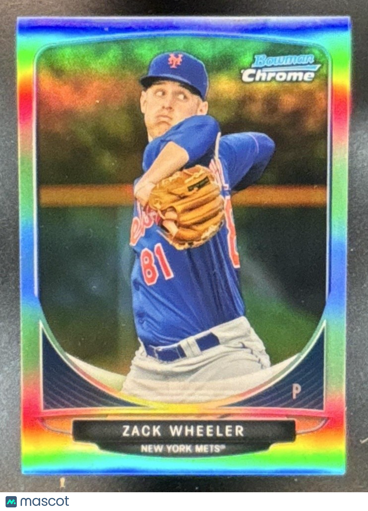 2013 Bowman Zack Wheeler Chrome Cream of the Crop Mini Refractor RC Mets