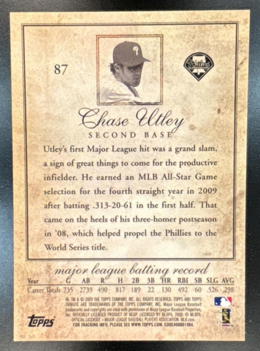 2009 Topps Tribute Chase Utley #87 Philadelphia Phillies