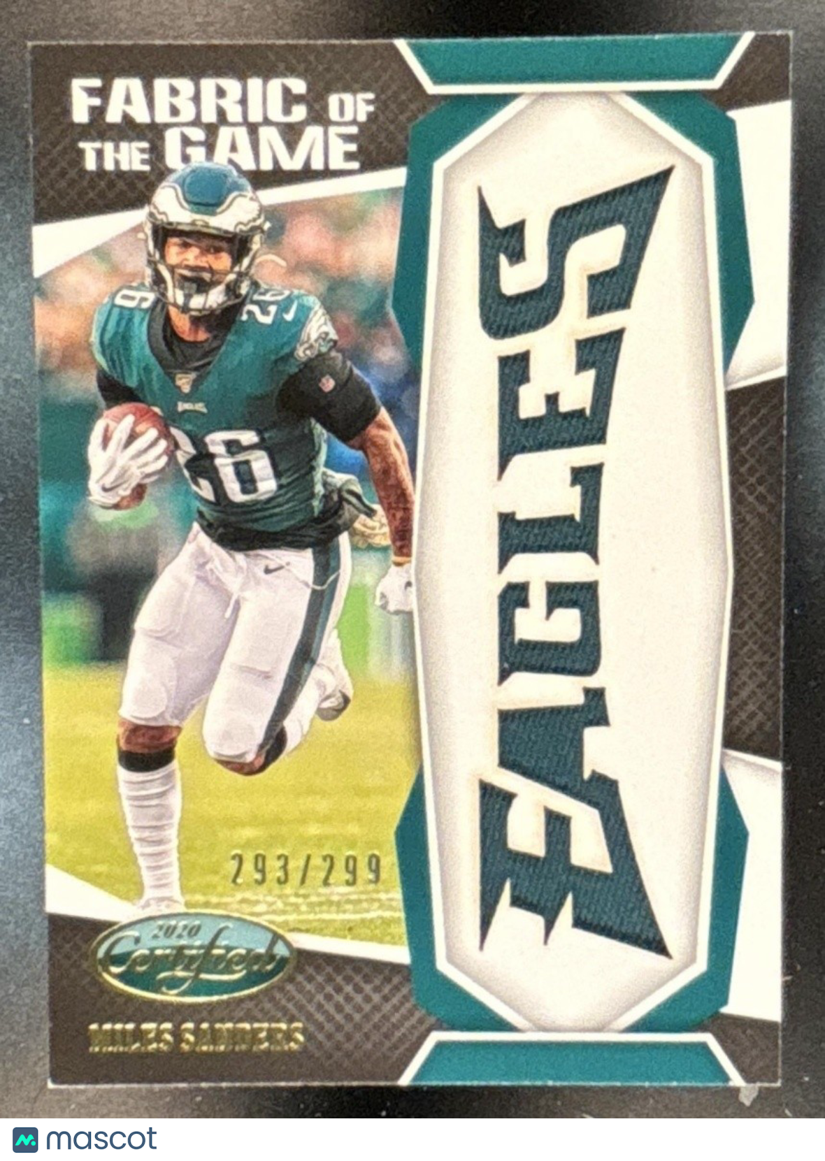 2020 Panini Certified Miles Sanders Fabric of the Game /299 Philadelphia Eagles