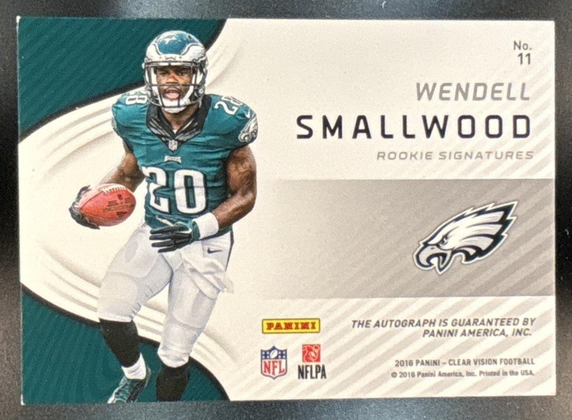 2016 Panini Clear Vision Wendell Smallwood Signatures /99 #11 RC Auto Eagles