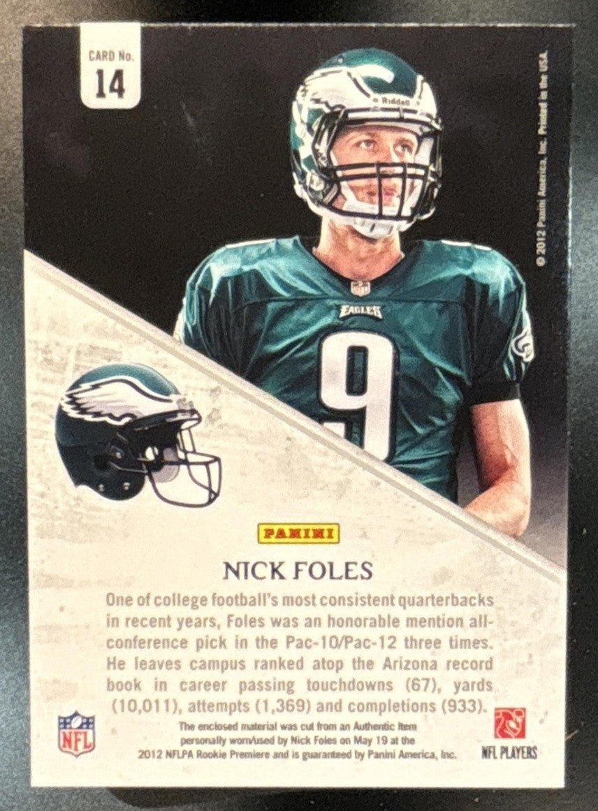 2012 Rookies & Stars Nick Foles Collection Jerseys #14 RC Philadelphia Eagles