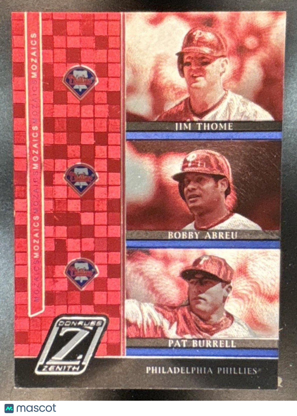2005 Donruss Zenith Jim Thome Bobby Abreu Pat Burrell Mozaics #M-9 Phillies