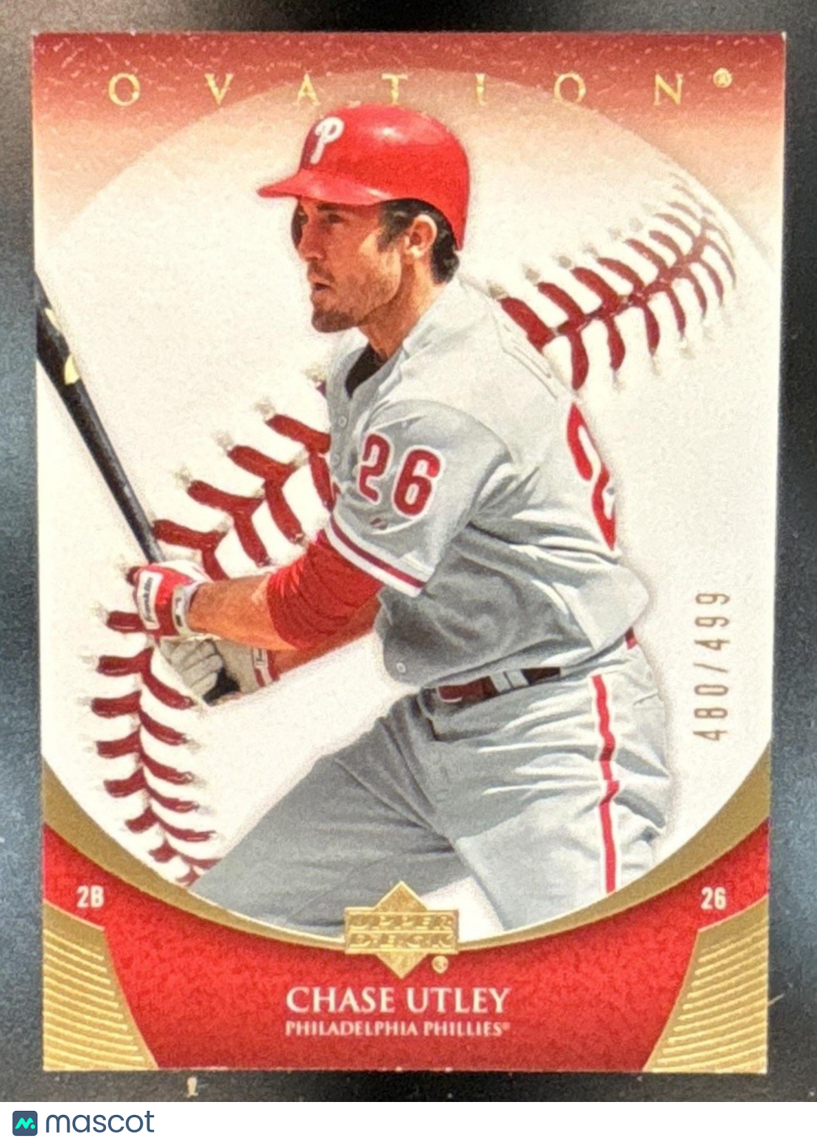 2006 Upper Deck Ovation Chase Utley Gold /499 #57 Philadelphia Phillies