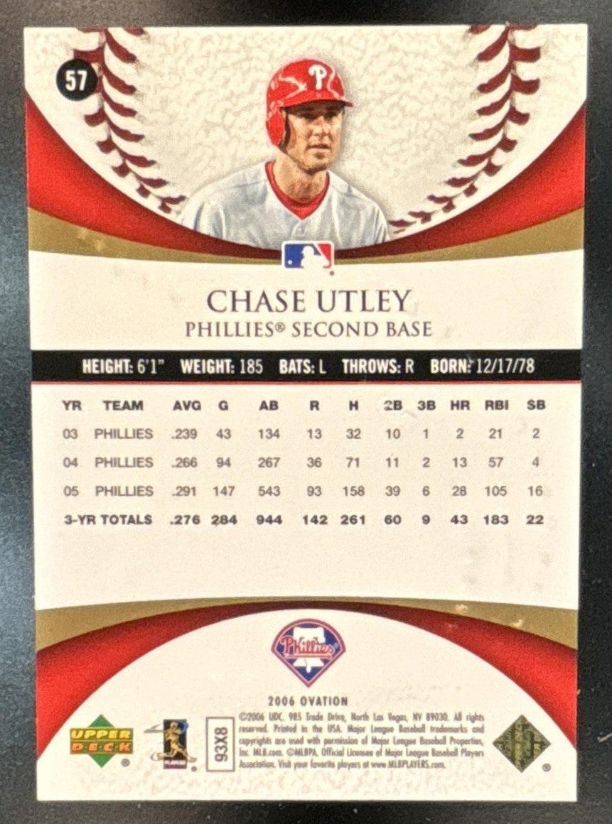 2006 Upper Deck Ovation Chase Utley Gold /499 #57 Philadelphia Phillies