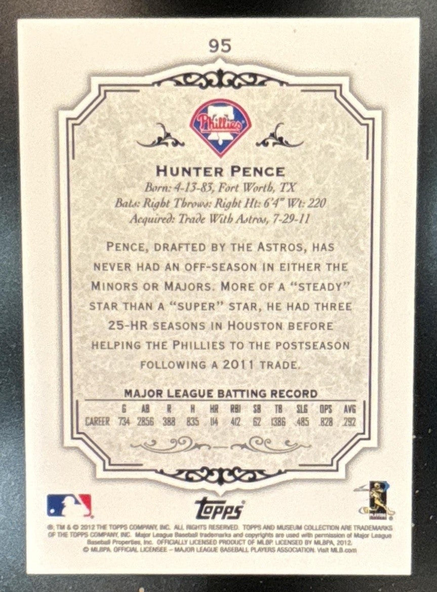 2012 Topps Museum Collection Hunter Pence Copper /299 #95 Philadelphia Phillies