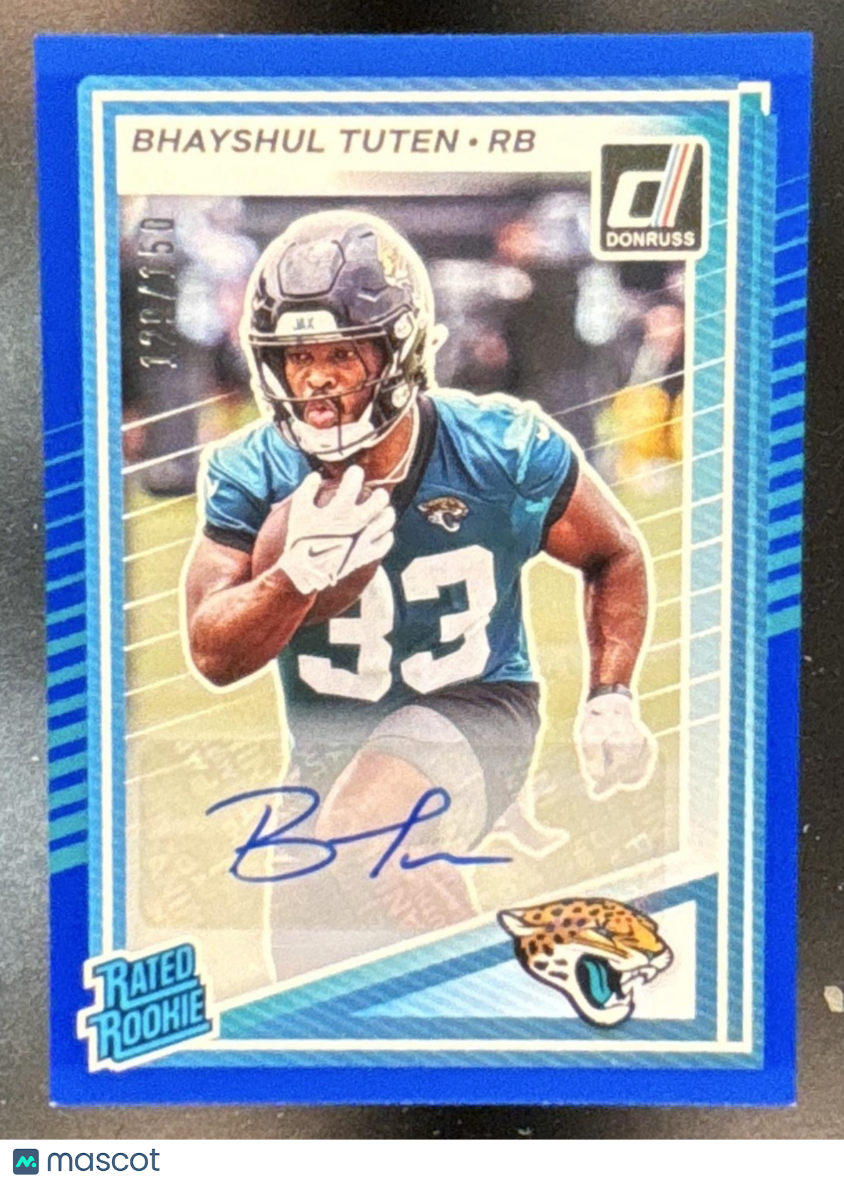 2025 Panini Donruss Bhayshul Tuten Rated Rookie Auto Blue /150 #333 RC