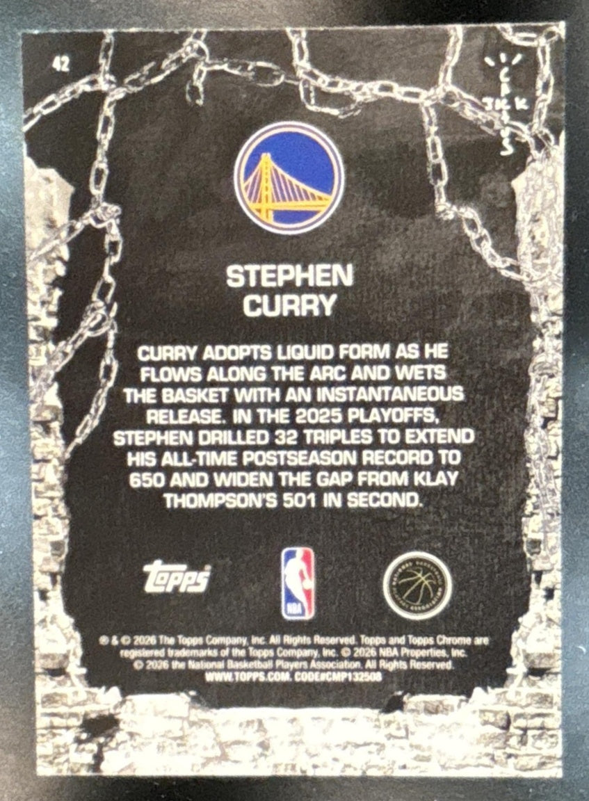 2025-26 Topps Chrome x Cactus Jack Stephen Curry #42 Golden State Warriors