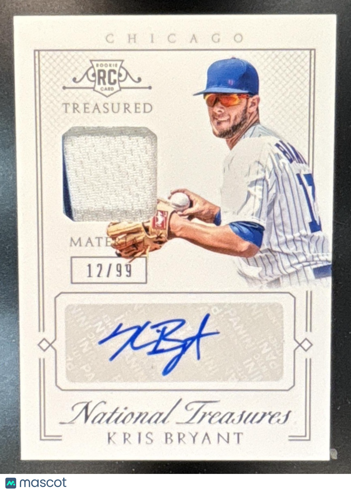 2015 National Treasures Kris Bryant Signature Materials /99 #58 MEM Au