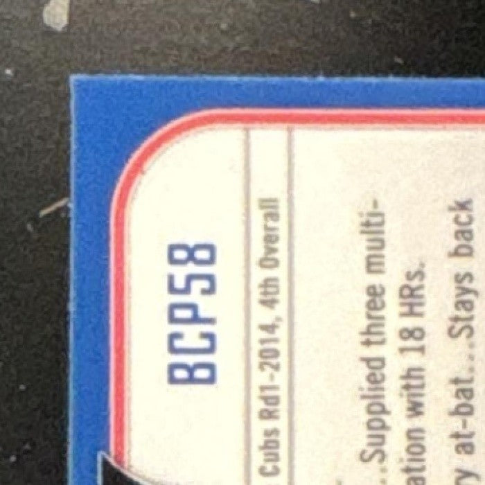 2015 Bowman Kyle Schwarber Chrome Prospects Black Refractor Asia #BCP58 Chicago