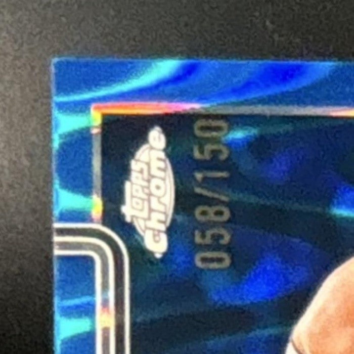 2025-26 Topps Chrome Victor Wembanyama RayWave Blue Refractor /150 #221 Spurs
