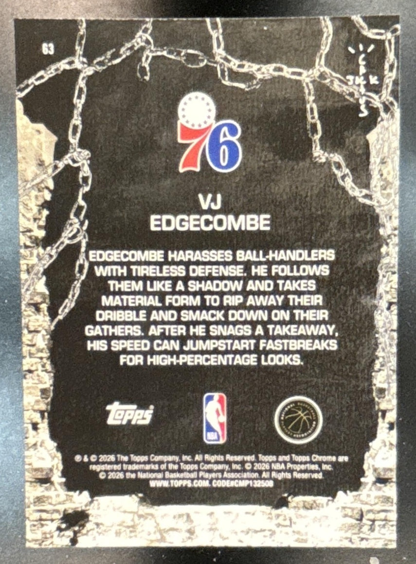 2025-26 Topps Chrome x Cactus Jack VJ Edgecombe #63 RC 76ers