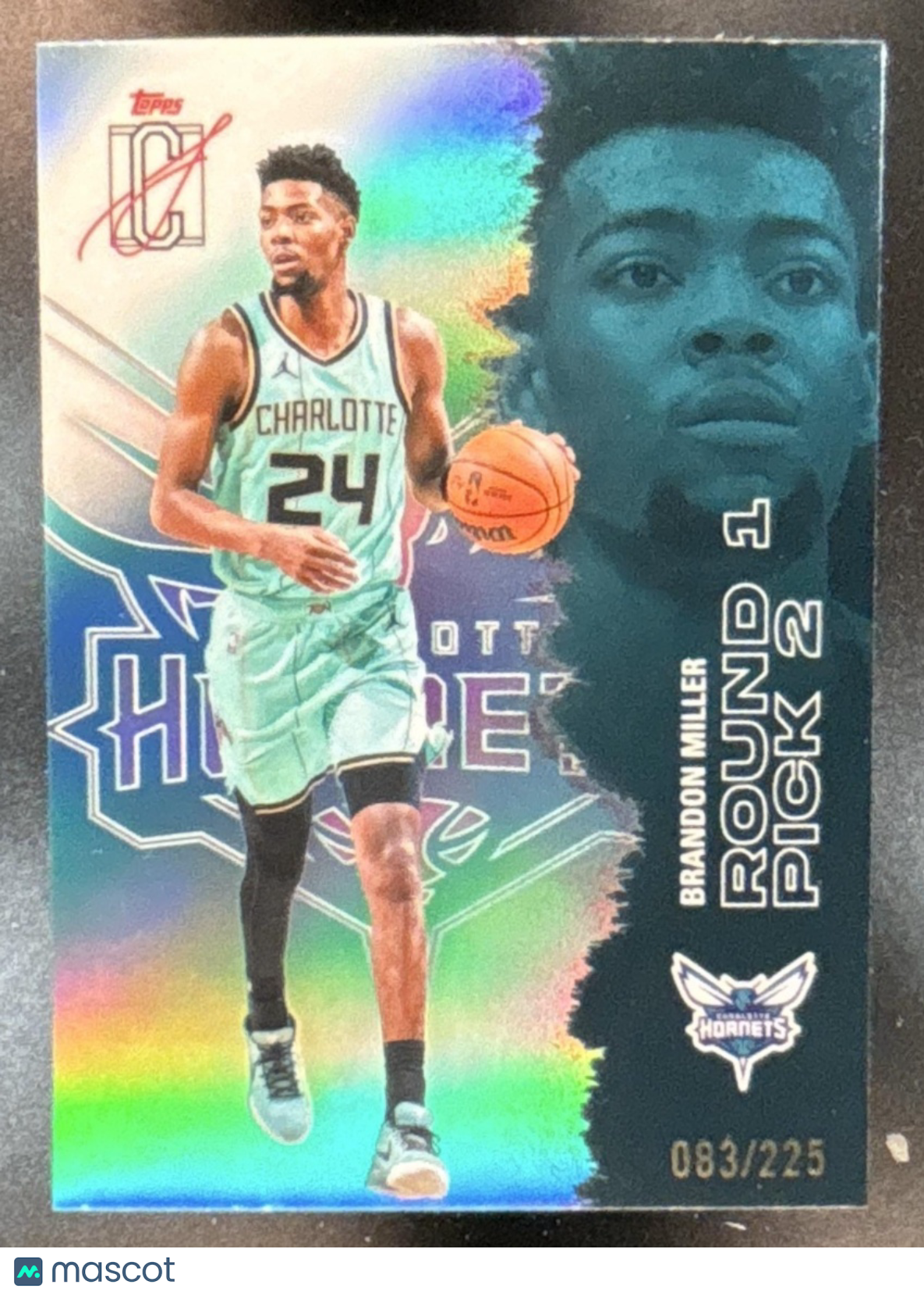 2025-26 Topps Signature Class Brandon Miller Chrome Teal /225 #3 Hornets