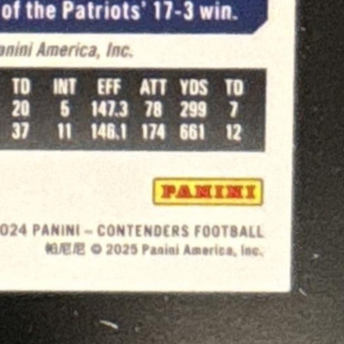 2024 Contenders Joe Milton III RPS Auto Red Zone FOTL #106 RC Patriots