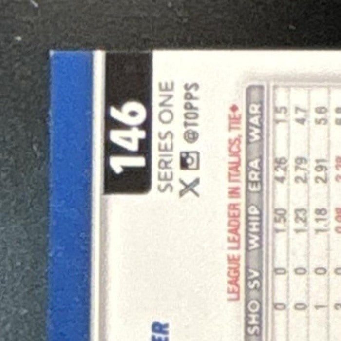 2025 Topps Clayton Kershaw Black Diamante /10 #146 Los Angeles Dodgers