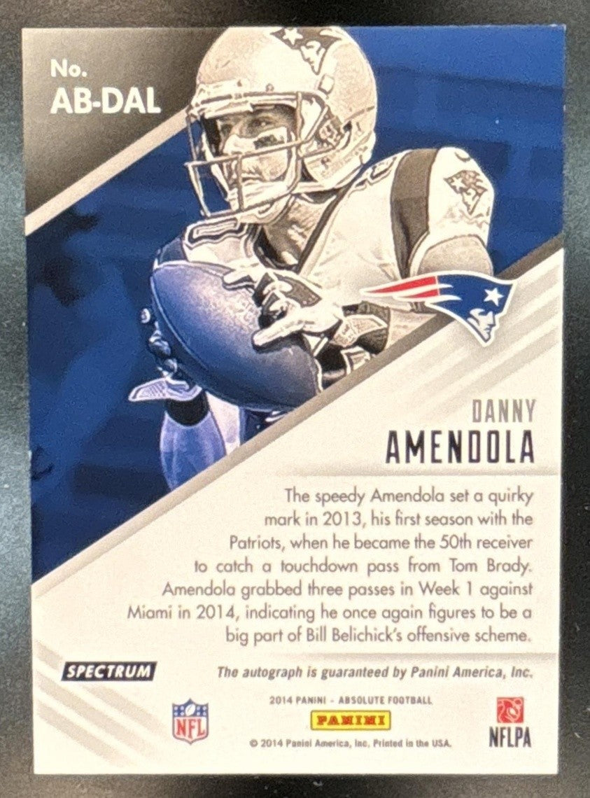 2014 Panini Absolute Danny Amendola Ink Silver /50 Auto New England Patriots