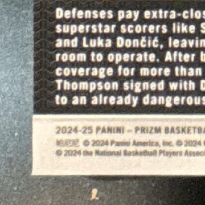 2024-25 Panini Prizm Klay Thompson Glitter #107 Dallas Mavericks