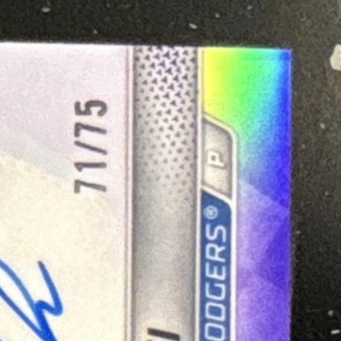 2025 Bowman's Best Roki Sasaki Best of 2025 Auto Purple Refractor /75 RC Dodgers