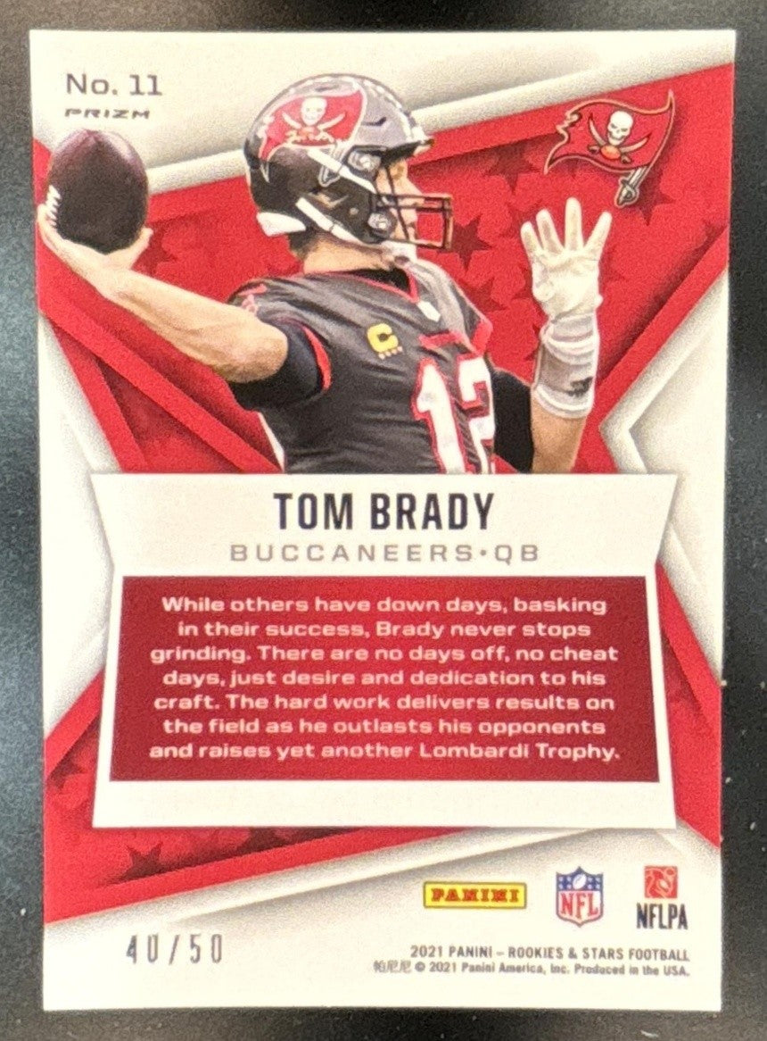 2021 Panini Rookies & Stars Tom Brady Blue Pulsar /50 #11 Tampa Bay Buccaneers