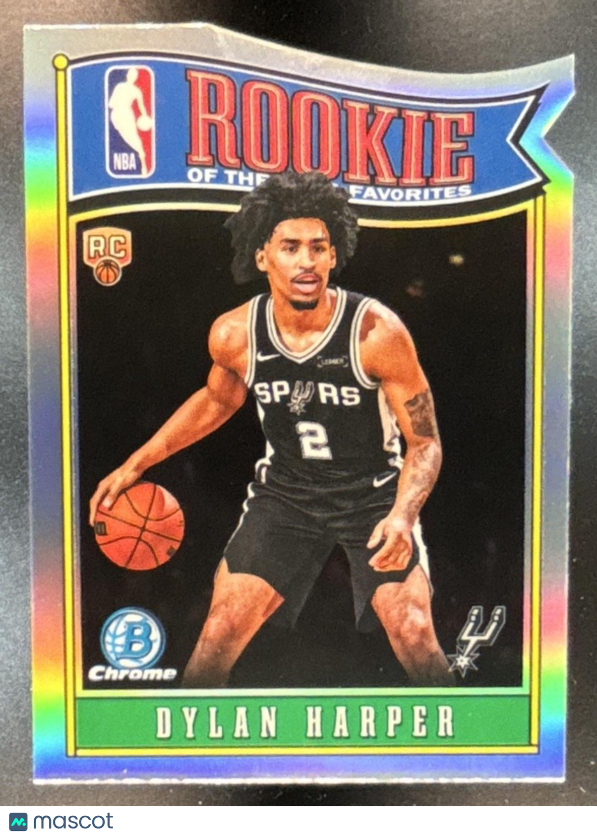 2025-26 Bowman Dylan Harper ROY Favorites Chrome Refractor RC San Antonio Spurs