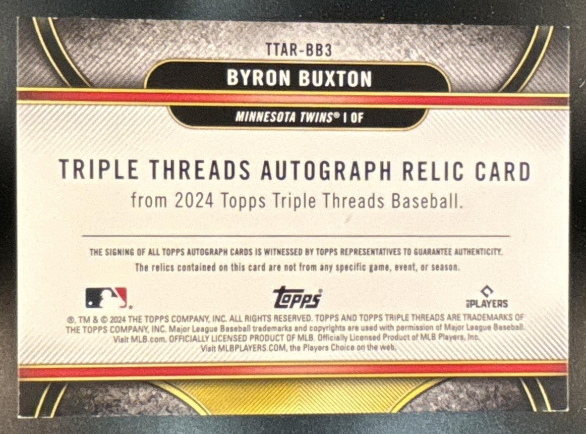 2024 Topps Triple Threads Byron Buxton Auto Relics Gold /9 Minnesota Twins