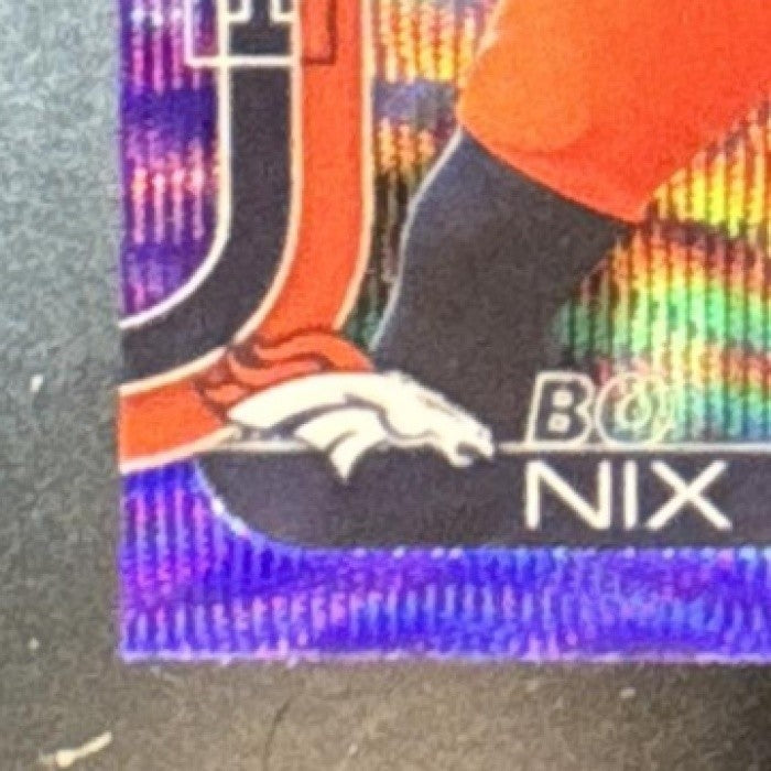 2025 Topps Chrome Bo Nix Purple Wave Refractor /75 #88 Denver Broncos