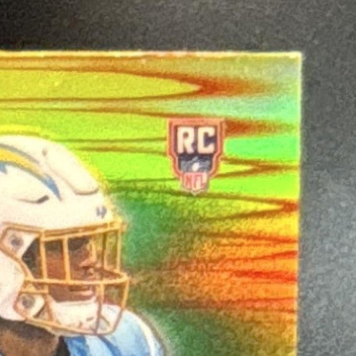 2025 Topps Chrome Omarion Hampton Power Players Yellow /275 RC Chargers