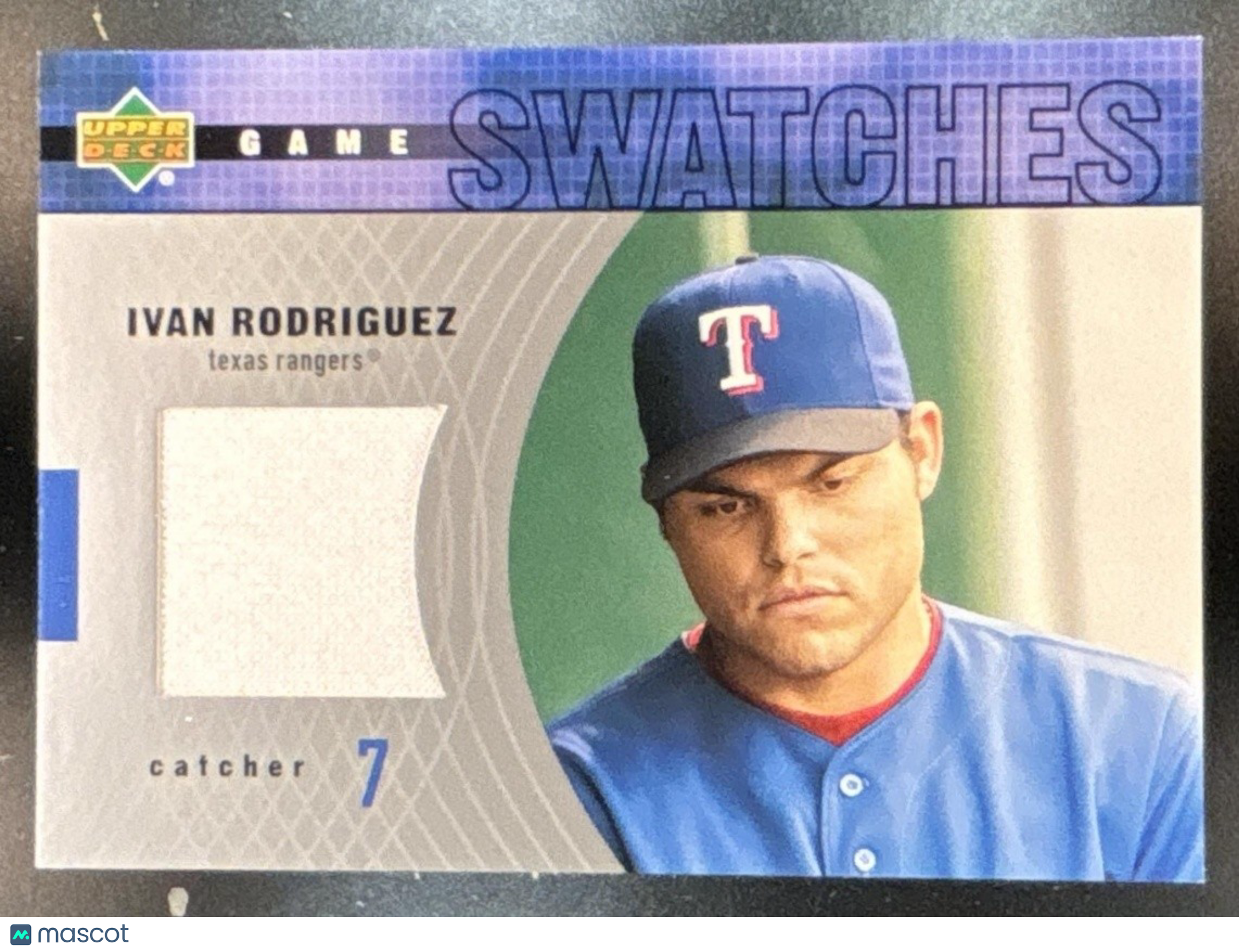 2003 Upper Deck Ivan Rodriguez Game Swatches #RJ-IR Texas Rangers