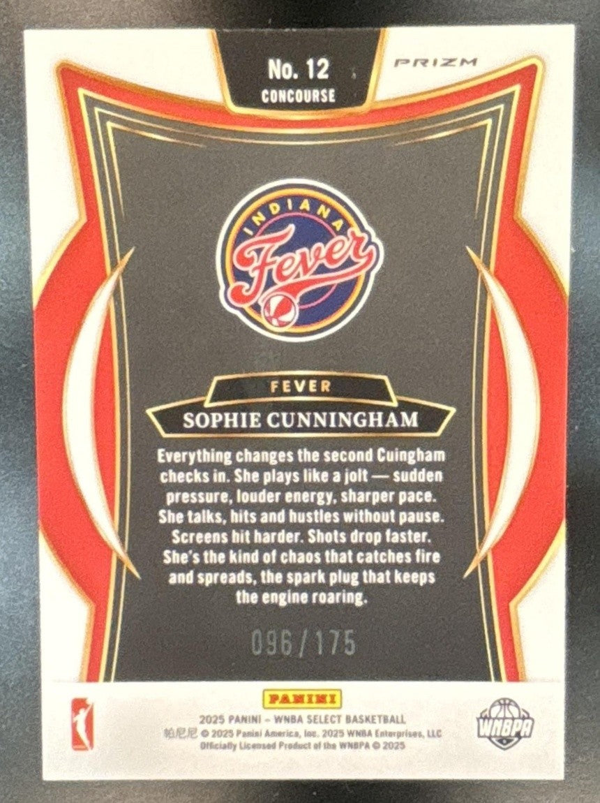 2025 Panini WNBA Select Sophie Cunningham Pink Camo /175 #12 Indiana Fever