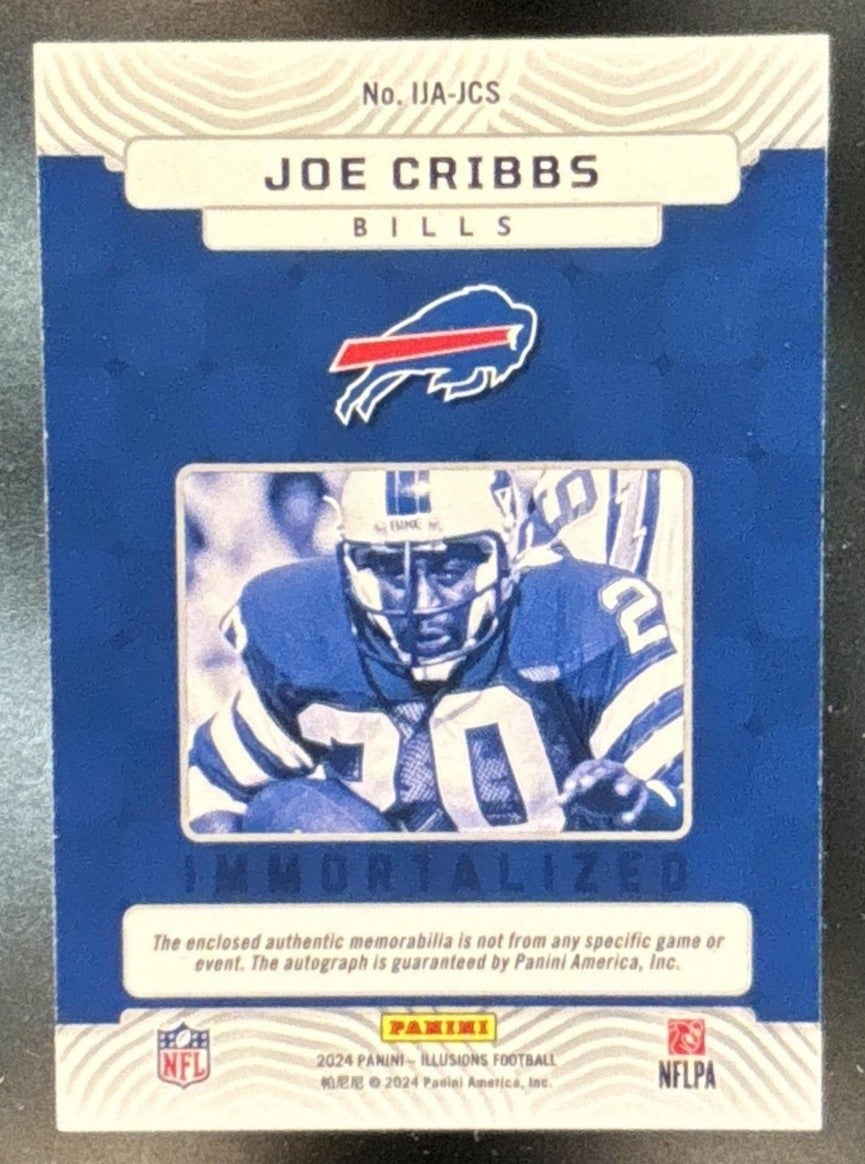 2024 Panini Illusions Joe Cribbs Immortalized Jersey Auto /199 MEM Bills