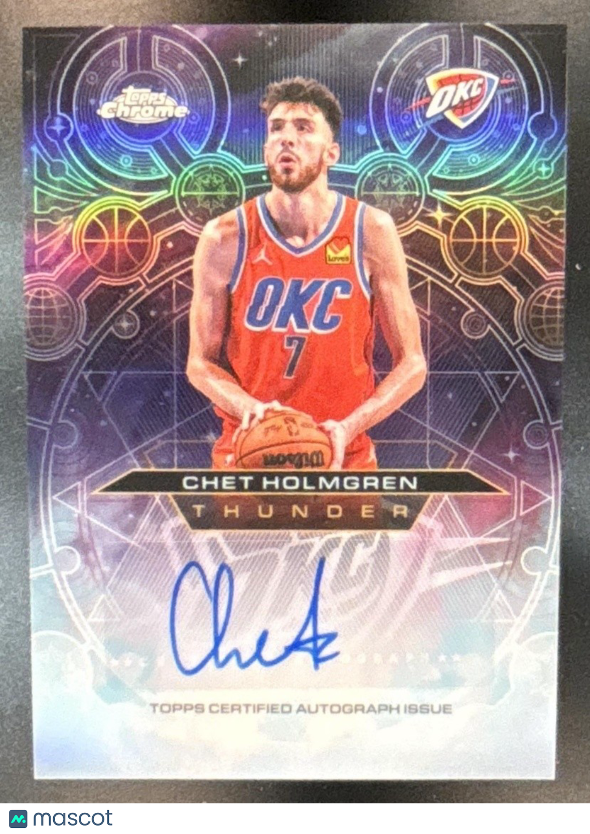 2025-26 Topps Chrome Update Chet Holmgren Chromographs Auto Refractor Thunder