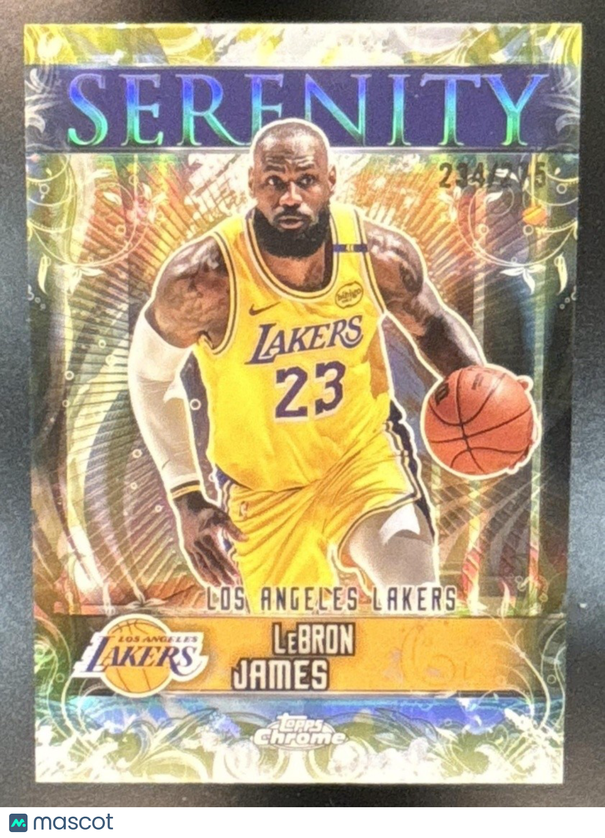 2025-26 Topps Chrome LeBron James Serenity Yellow /275 #SY-2 Los Angeles Lakers