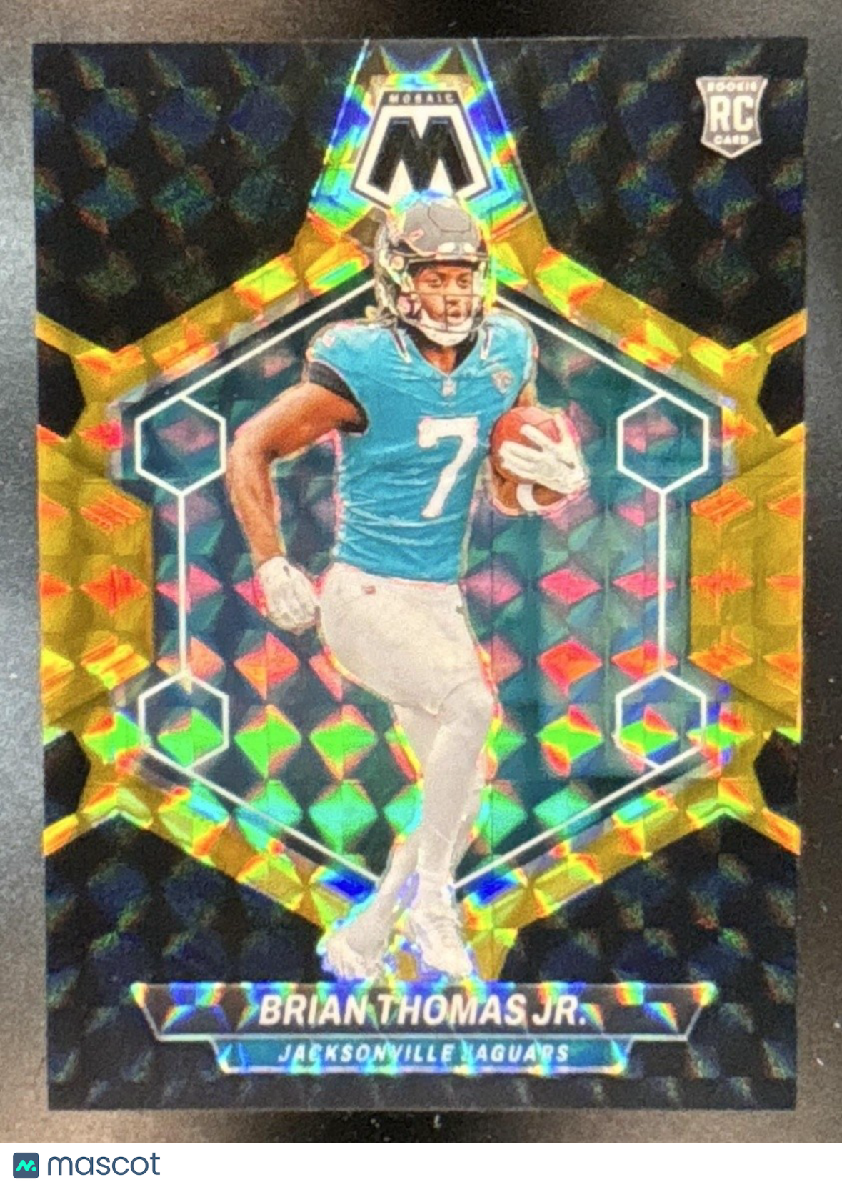2024 Mosaic Brian Thomas Jr. Choice Black Gold Prizm 3/8 #323 RC Jaguars Rookie