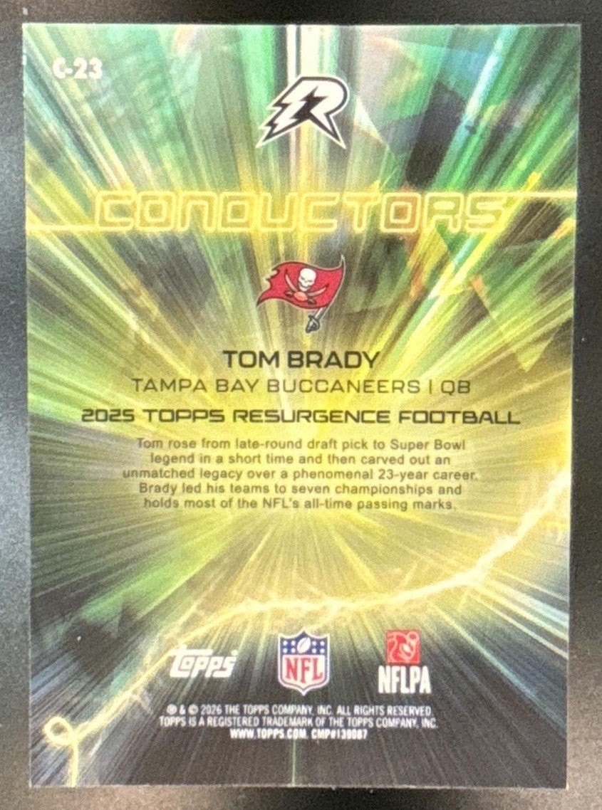 2025 Topps Resurgence Tom Brady Conductors Aqua Surge /250 Tampa Bay Buccaneers