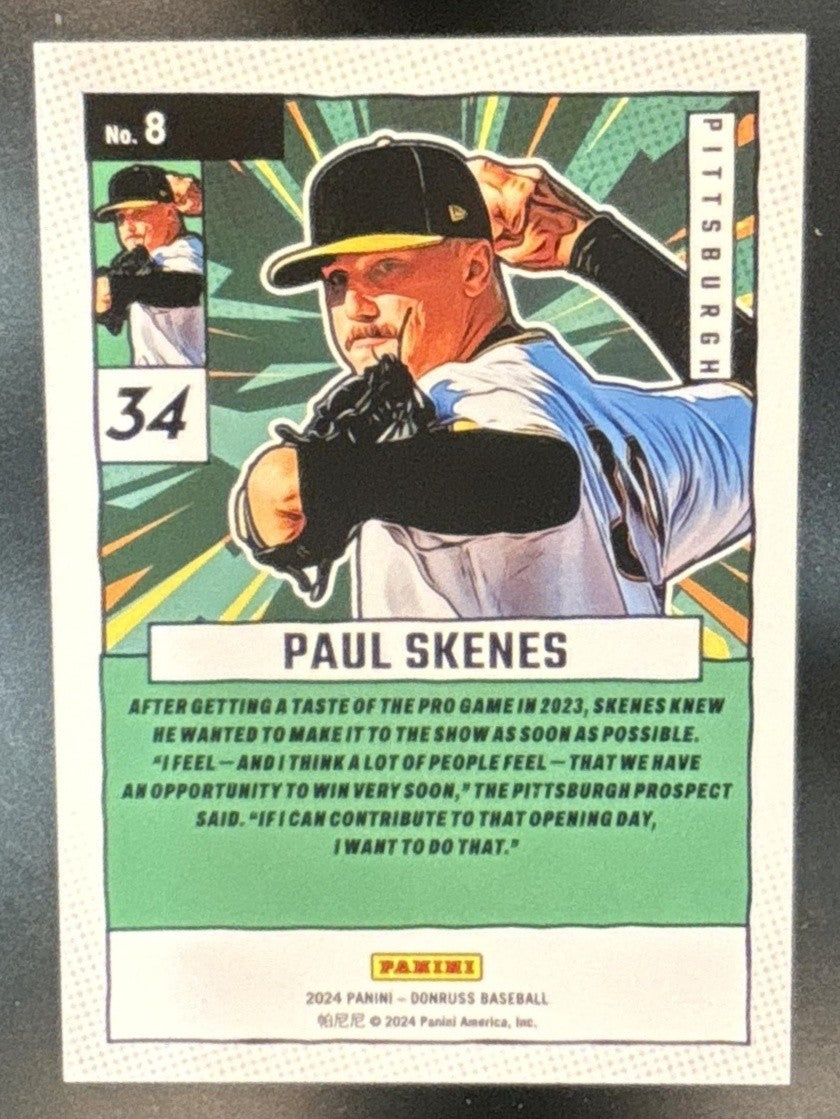 2024 Panini Donruss Paul Skenes Diamond Marvels Blue Xplosion /49 #8 RC Pirates