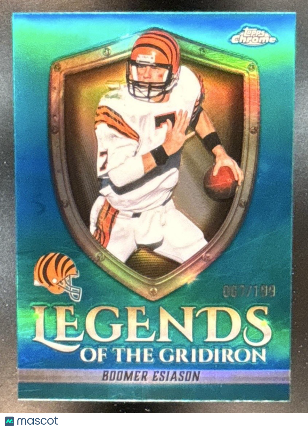 2025 Topps Chrome Boomer Esiason Legends of the Gridiron Aqua /199 #LOG6 Bengals