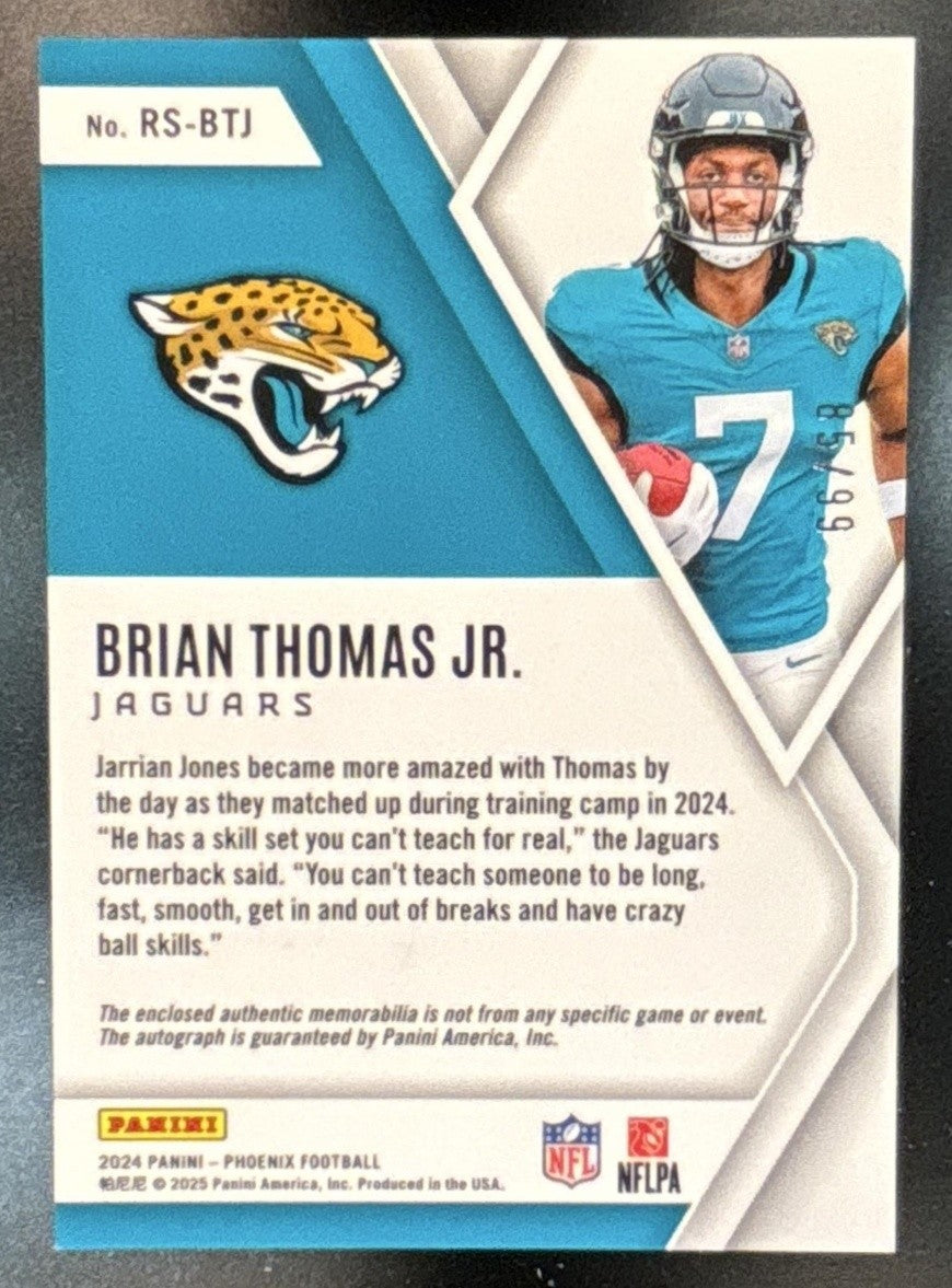 2024 Panini Phoenix Brian Thomas Jr. Rookie Silhouettes /99 MEM RC Auto Jaguars