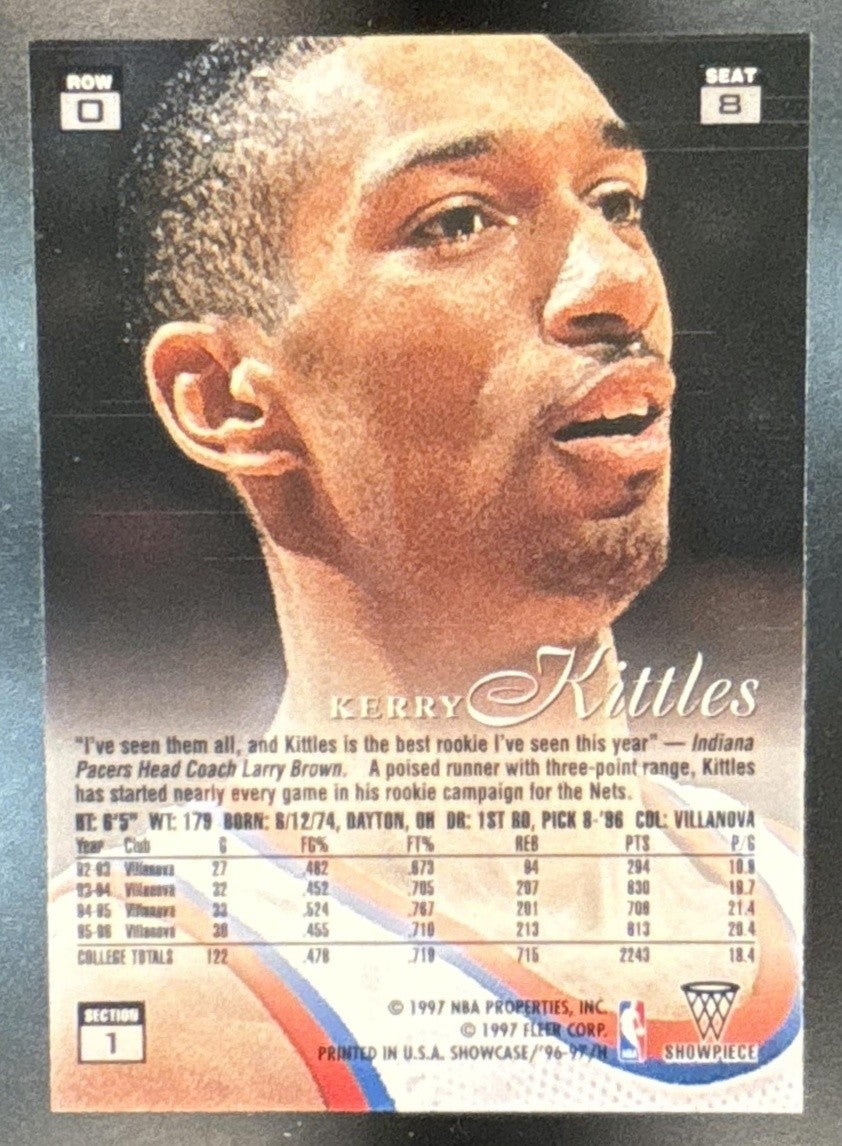 1996-97 Fleer Flair Showcase Kerry Kittles Row 0 Showcase #8 RC New Jersey Nets