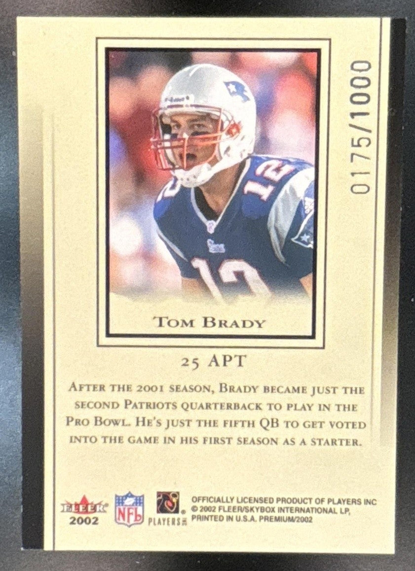 2002 Fleer Premium Tom Brady All Pro Team /1000 #25 New England Patriots