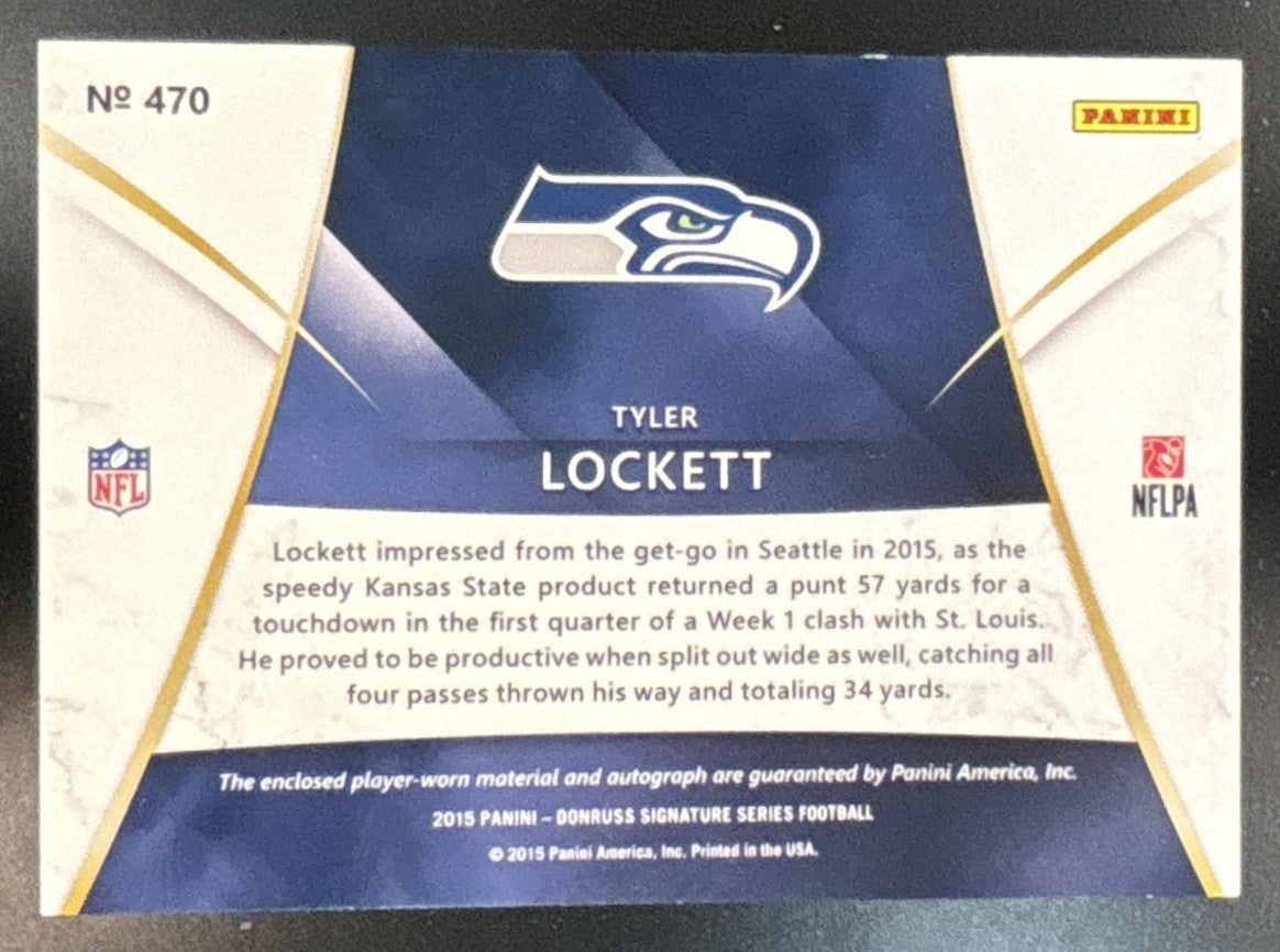 2015 Donruss Signature Series Tyler Lockett #470 Rookie Patch Auto RC Seahawks