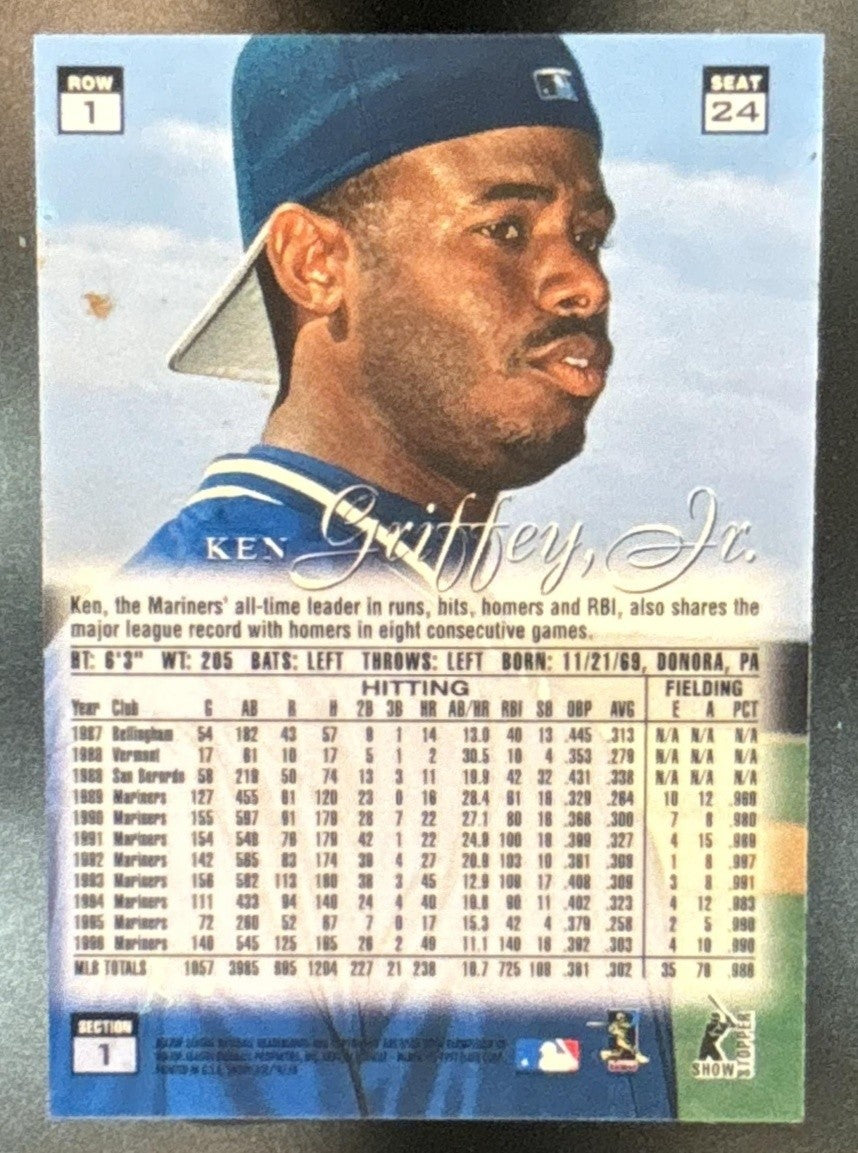 1997 Fleer Flair Showcase Ken Griffey Jr. Row 1 Grace #24 Seattle Mariners