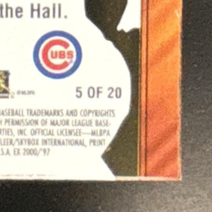 1997 Skybox E-X2000 Ryne Sandberg Hall or Nothing Die Cut #5 Chicago Cubs