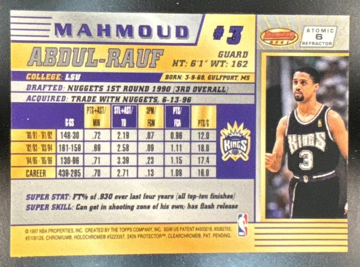 1996-97 Bowman's Best Shareef Abdur-Rahim Atomic Refractor #R3 RC Grizzlies