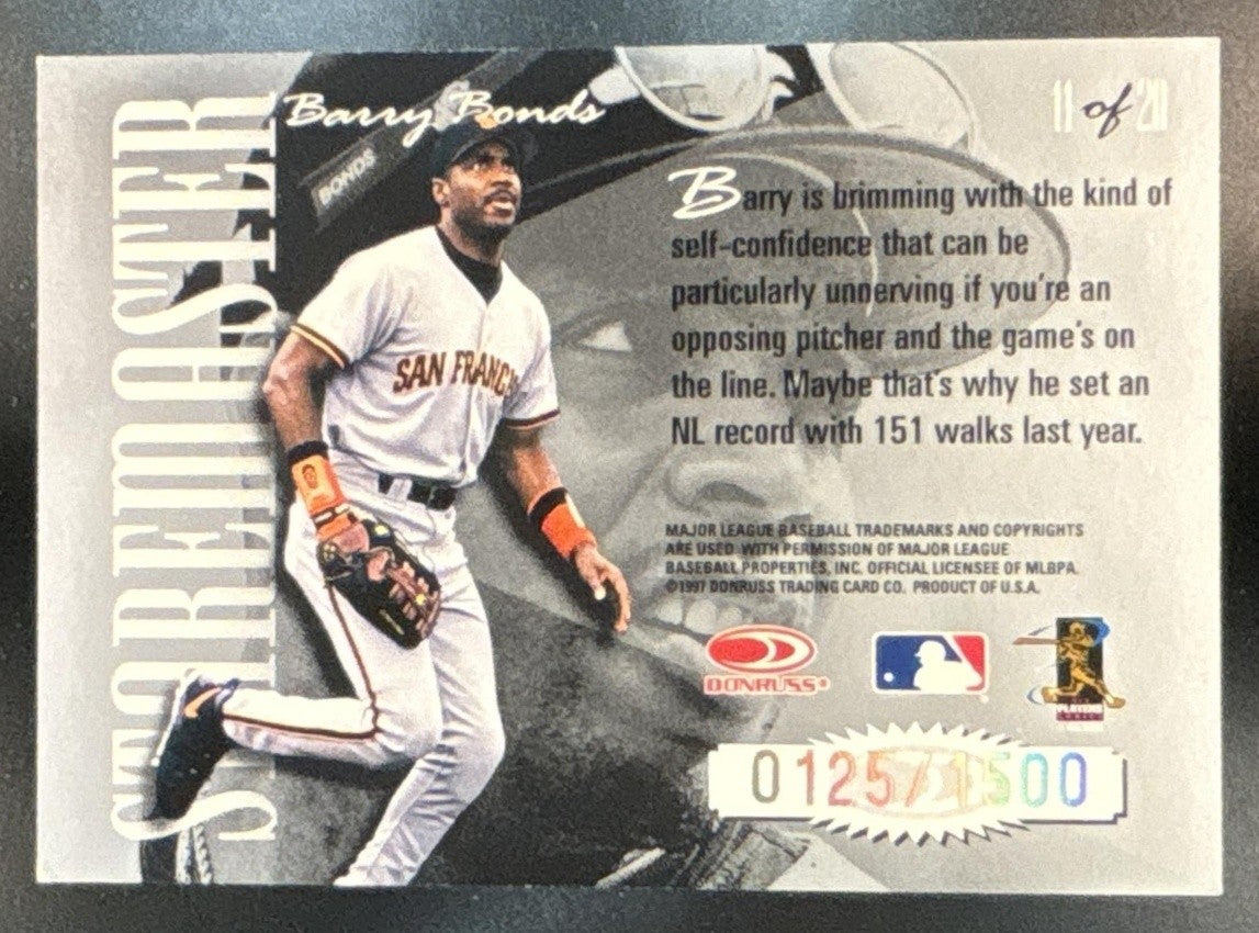 1997 Donruss Preferred Barry Bonds Staremasters /1500 #11 San Francisco Giants