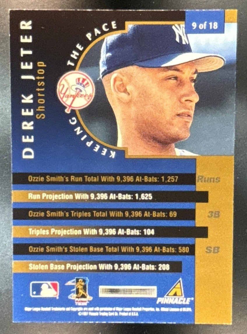 1997 Pinnacle New Derek Jeter Keeping the Pace #9 York Yankees