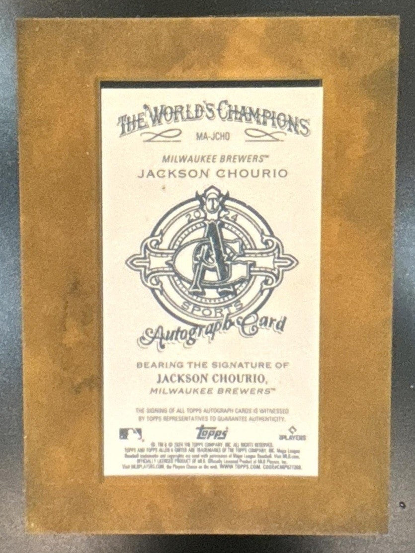 2024 Topps Allen & Ginter Jackson Chourio Mini Baseball Auto RC Brewers