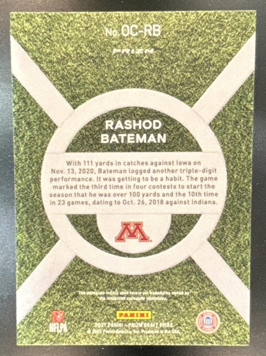 2021 Panini Prizm Draft Picks Collegiate Rashod Bateman On Campus #OC-RB RC