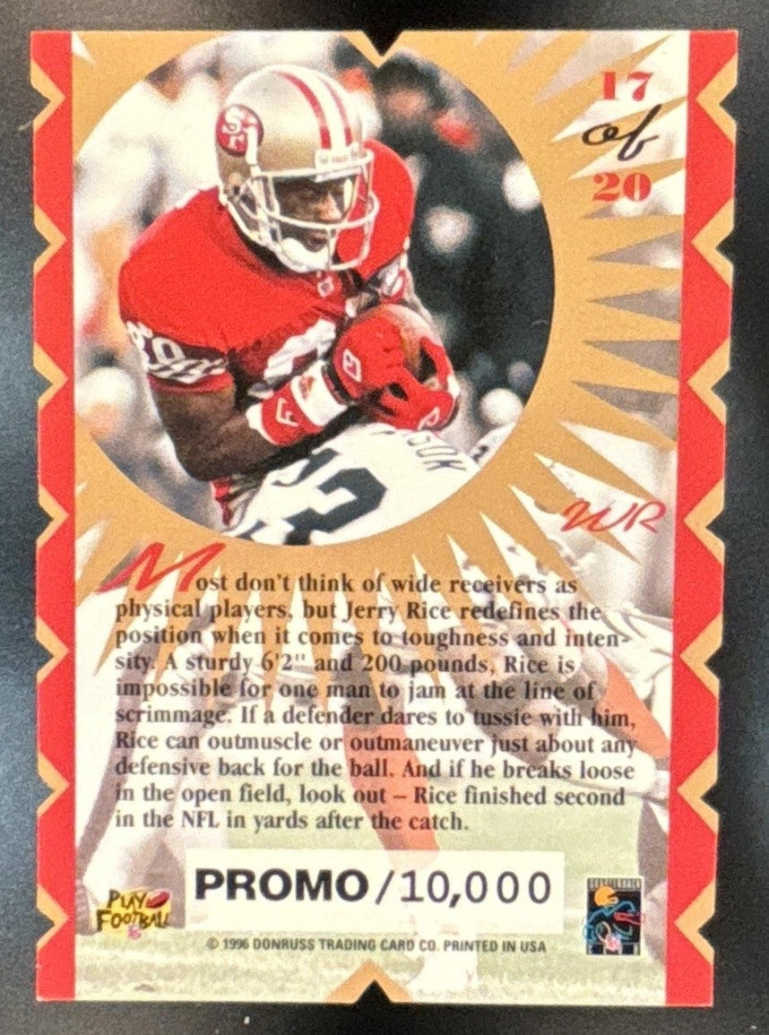 1996 Donruss Jerry Rice Hit List Promos #17 San Francisco 49ers