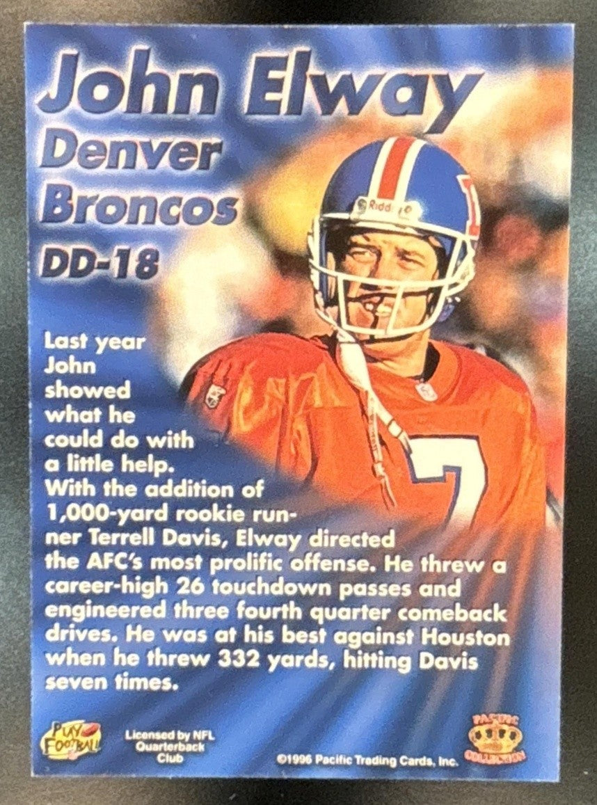 1996 Pacific Dynagon John Elway Dynamic Duos #DD-18 Denver Broncos